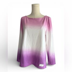Talbots Long Sleeve Ombré Top | Size L | NWT